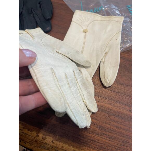 Vintage women gloves Hensen Kayser size 6.5  black white packaged classic - Picture 4 of 11